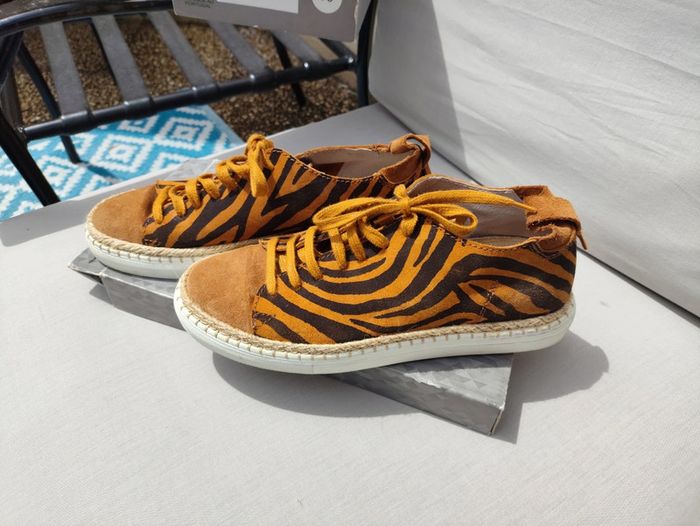 Sneakers cuir imprimé zèbre 39 - photo numéro 2