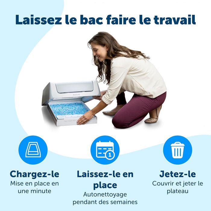 [NEUF] Lot de 3 PetSafe ScoopFree Bac à Litière de Remplacement pour Chats avec Cristaux Bleus - photo numéro 6