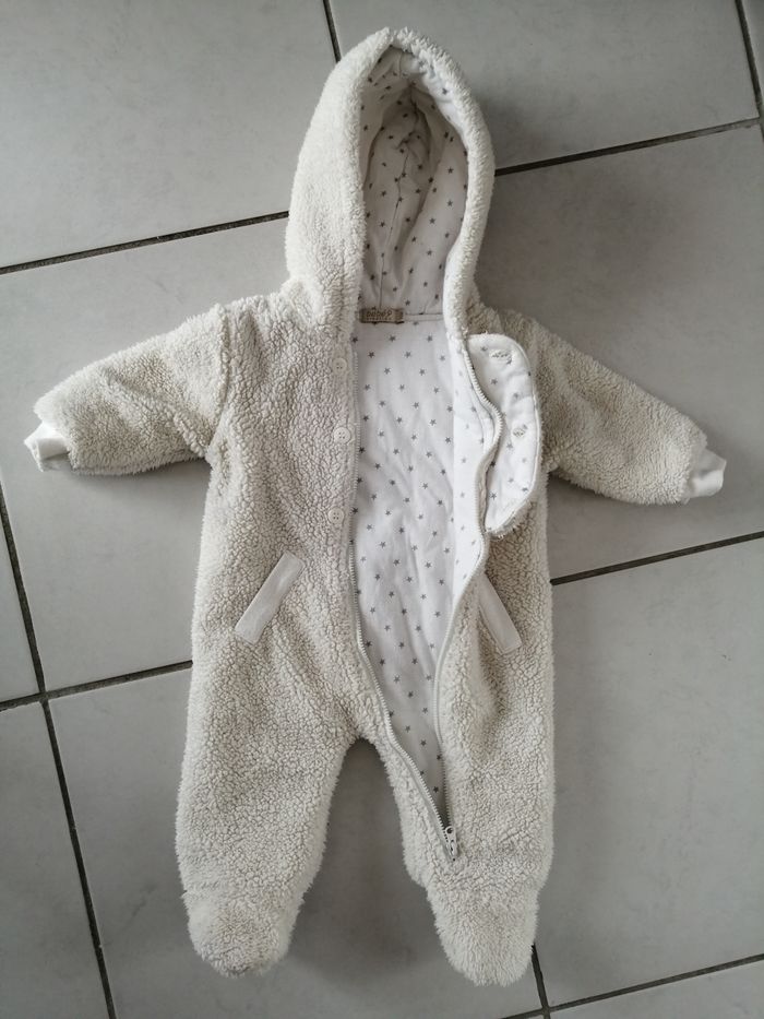 Combinaison pilote crème bébé 9 création fille 6 mois