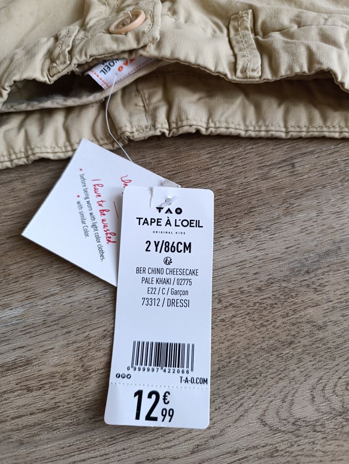 Bermuda chino beige neuf - photo numéro 3