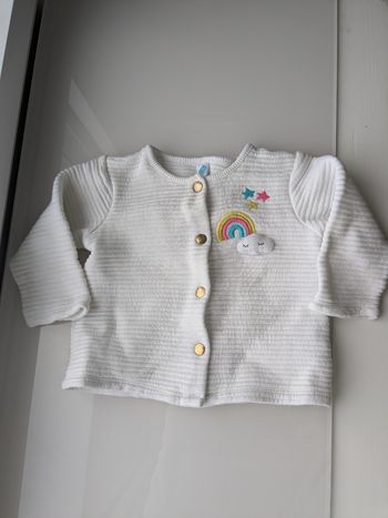 🌦️ Gilet bébé fille – Taille 24 mois – Motif arc-en-ciel