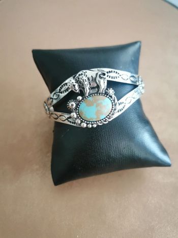 Bracelet femme style cowboy country turquoise