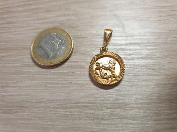 Sublime pendentif plaqué or vintage authentique coté Plorgal