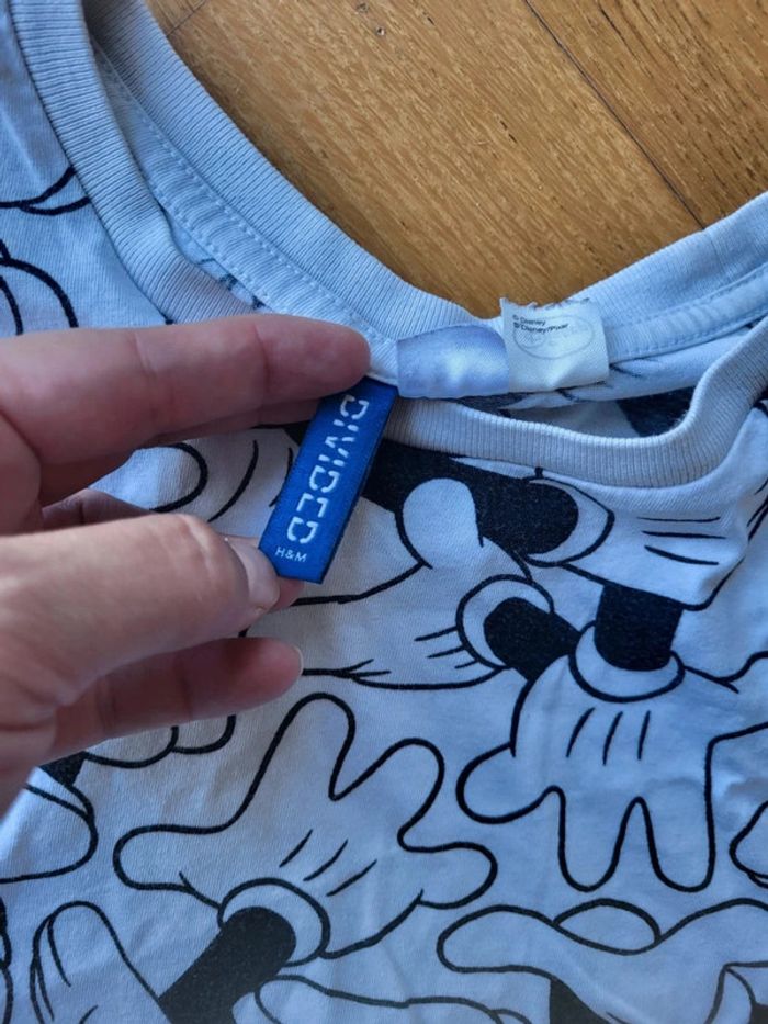 Tee shirt XS Mickey Disney blanc et noir - photo numéro 5