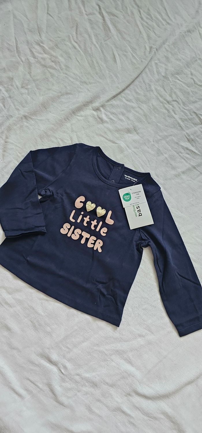 T-shirt manches longues fille de marque Vertbaude - photo numéro 3