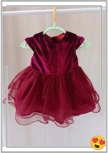 Robe bordeaux velours tulle Tissaia 6mois