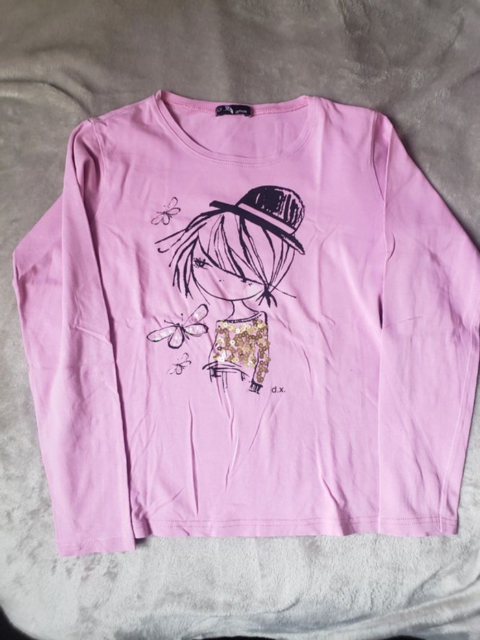 Lot de 2 t-shirts manches longues taille 12 ans - photo numéro 4