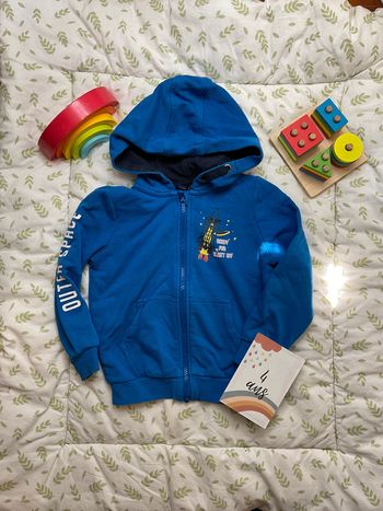 gilet zippé à capuche bleu lupilu 2/4 ans