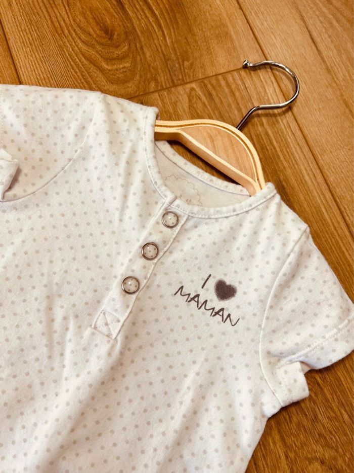 Taille 6 mois salopette d’été barboteuse garçon TAO blanche et grise * maman * 💙 - photo numéro 3