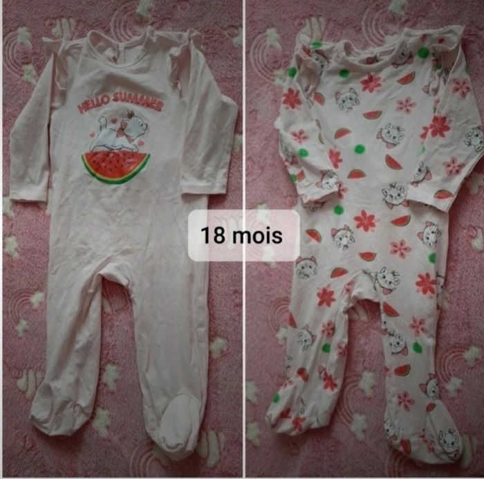 2 pyjamas Disney Marie 18 mois