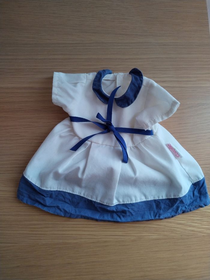 Robe blanche et bleue  et bandeau corolle