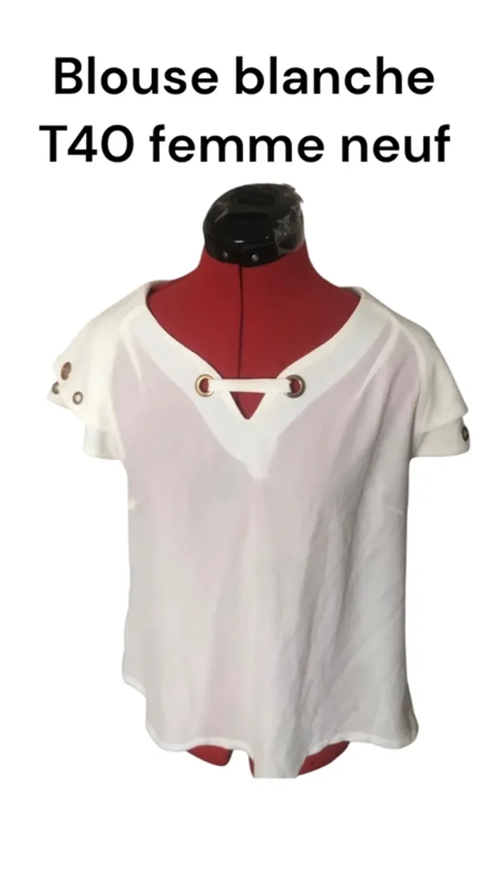 Blouse blanche T40 femme neuf 👚