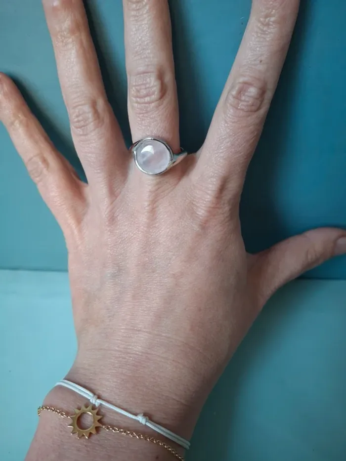 Bague en Quartz rose - Taille 19 - photo numéro 5