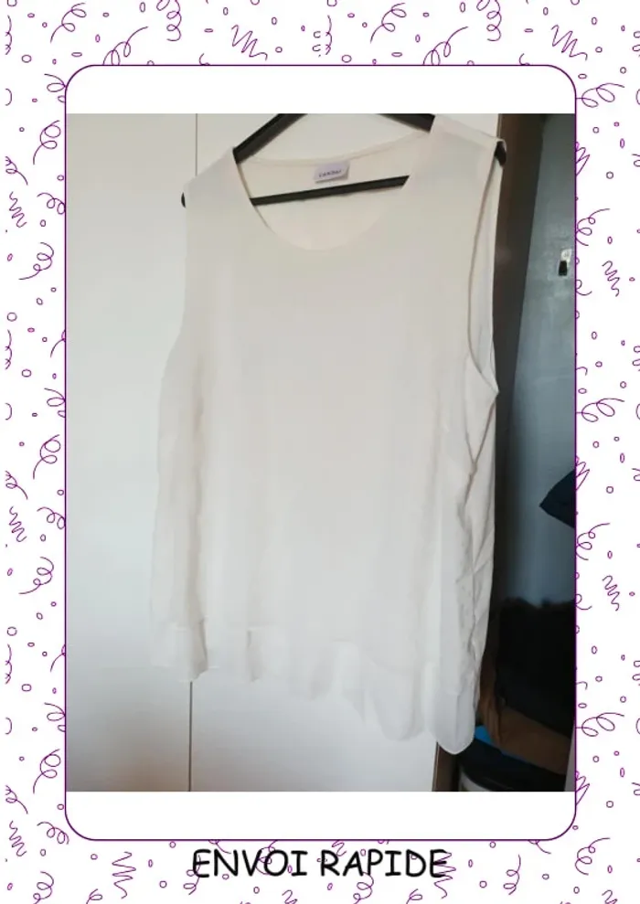 Débardeur blanc , fluide, blanc et doublé