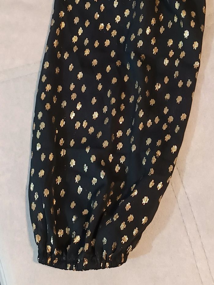 Chemisier noir a pois doré - photo numéro 3