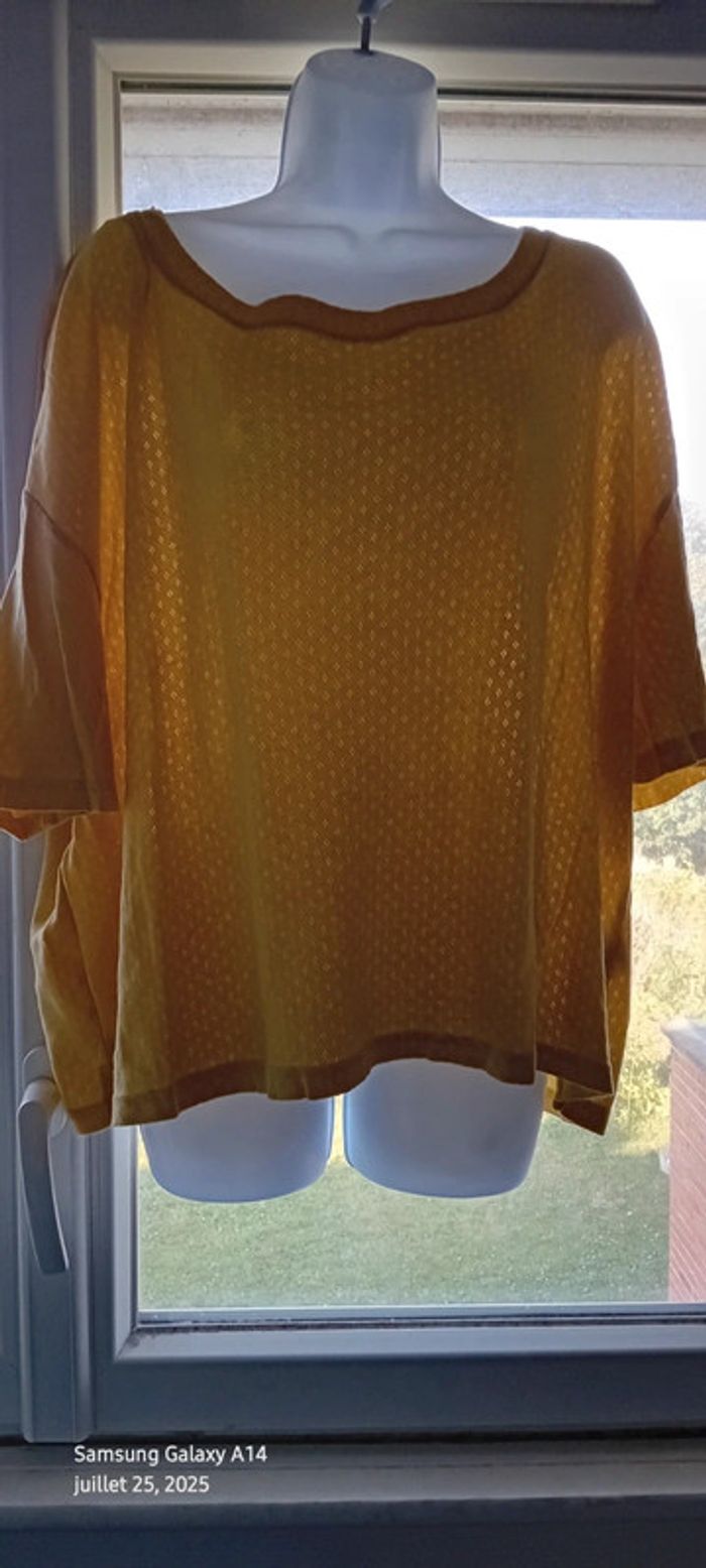 Haut manches courtes oversize maille ajourée motif losanges femme XXL in extenso - photo numéro 10