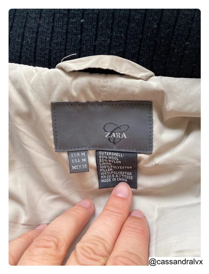 Parka en laine noire - Zara - photo numéro 7