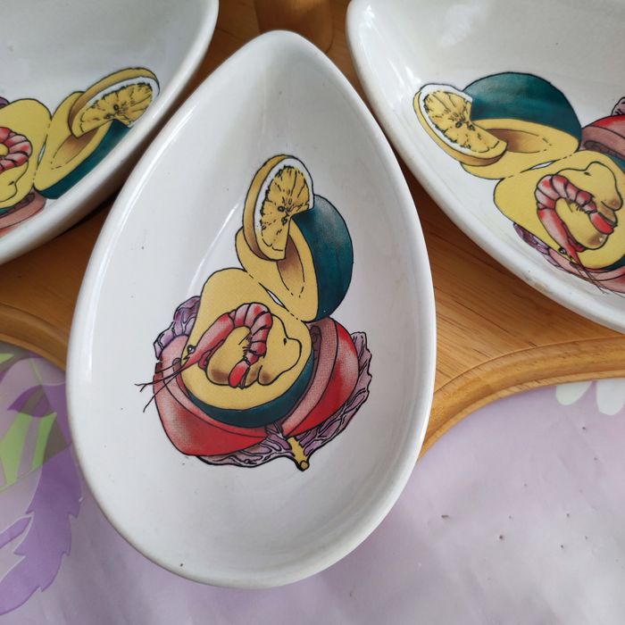 🦐 Service à Hors-d'œuvre Vintage - Design Avocat & Crevette 🥑 - photo numéro 4