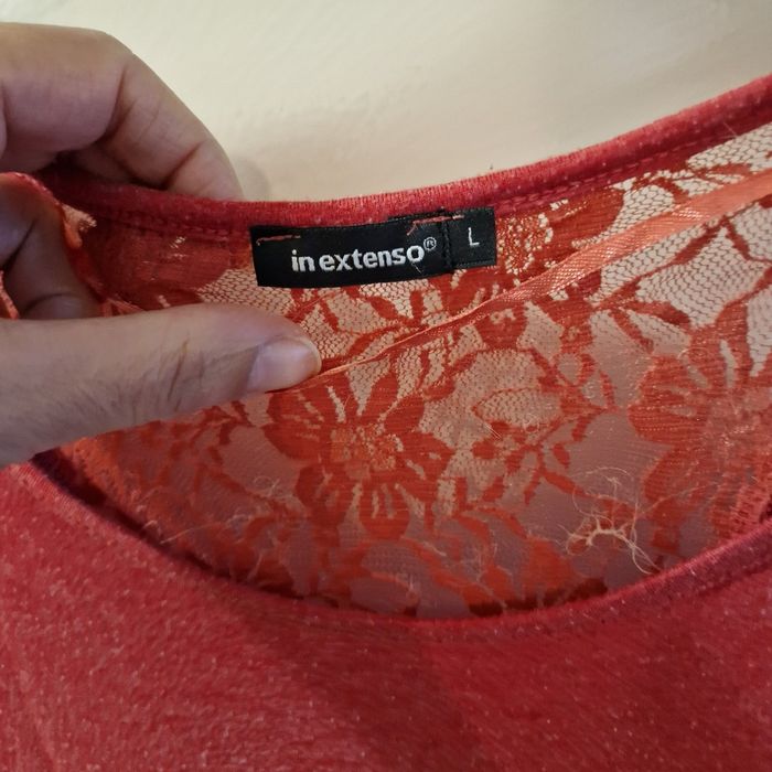 L  tee-shirt manches 3/4 dos dentelle - photo numéro 2