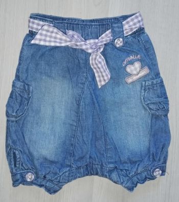 Sarouel Jean Déteint "Amour de Maman" Vichy Mauve - Petit Kimbaloo - 6 mois