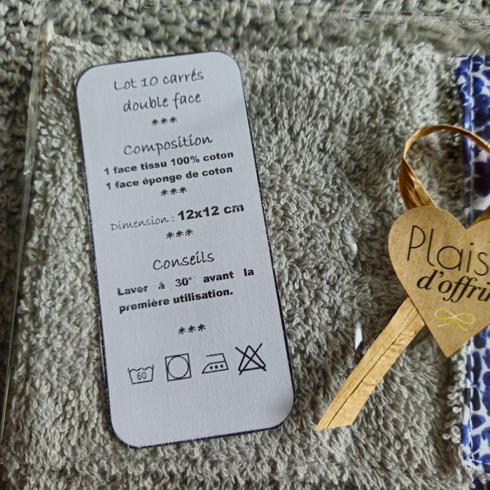 10 lingettes lavables 12x12 cm - photo numéro 3