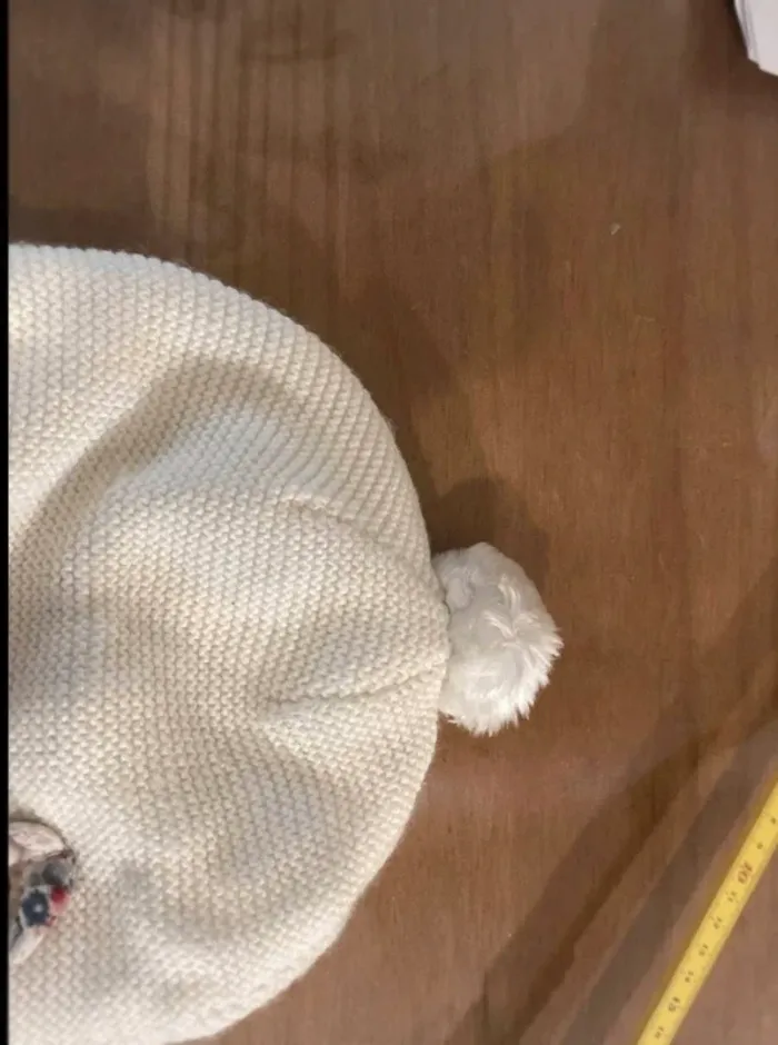 Bonnet écru bébé avec pompon – Sergent-Major - photo numéro 3