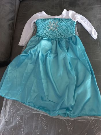 Robe déguisement elsa reine des neiges 3/4 ans longue traine