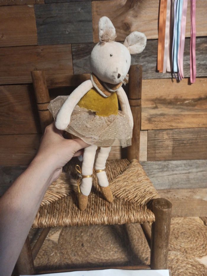 Peluche souris musicale moulin roty la petite école de danse tbe - photo numéro 6