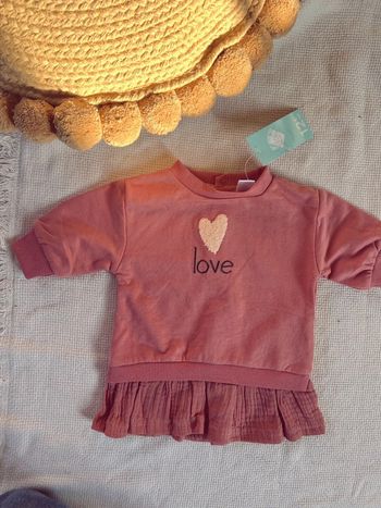 Robe style sweat-shirt corail love neuf