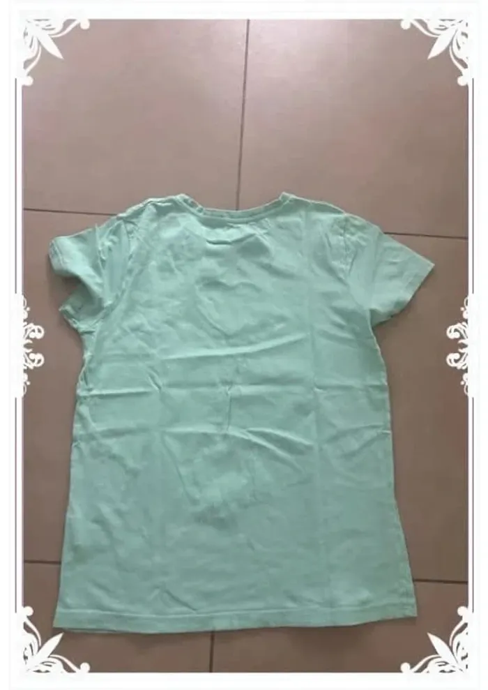 🌺 Pyjama été fille – Taille 12 ans – Haut brodé Kiabi & short fait main - photo numéro 6