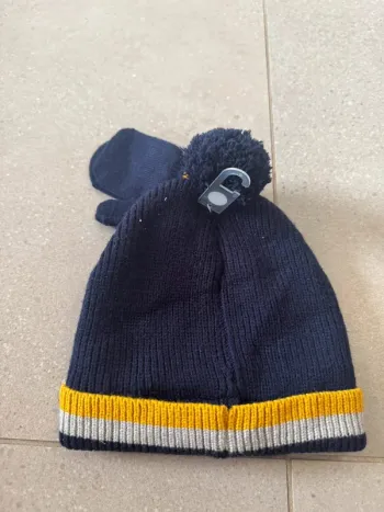 Bonnet et moufles pour enfant, taille 52-53 24/36M