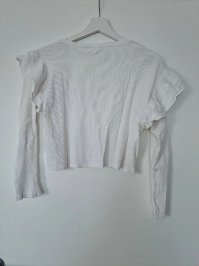 T-shirt à volants blanc 13 / 14 ans Zara - photo numéro 2