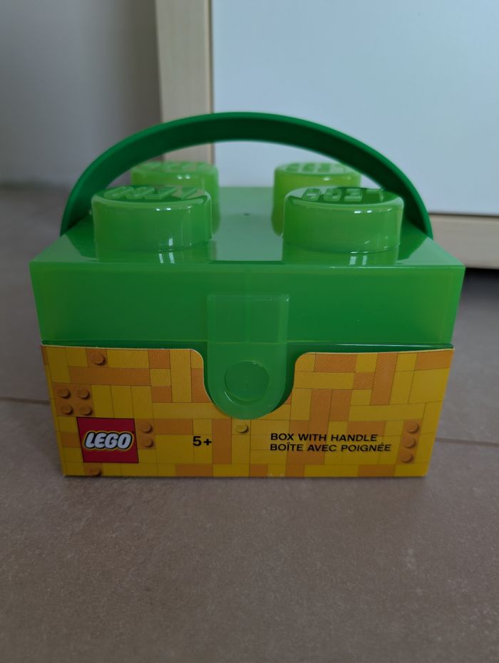 LEGO Brique boîte à lunch avec poignée, transparente - Plastique - Verte