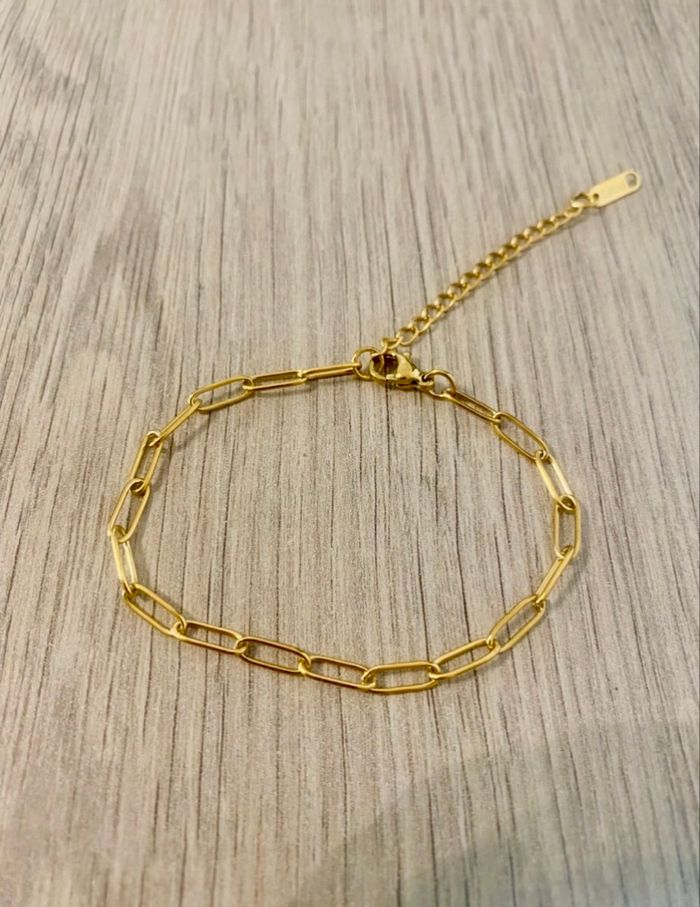 Bracelet gros maillons doré en acier inoxydable - photo numéro 2