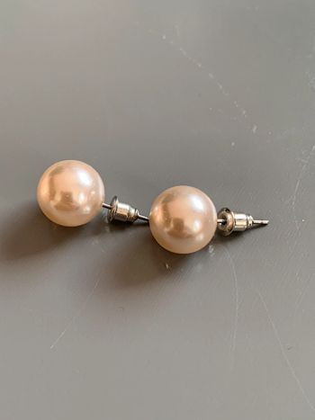 Boucles d’oreilles Adopt’ perles boules rose pâle adopt’ 12 mm