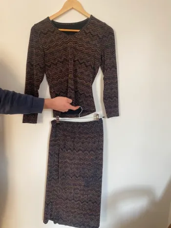 Ensemble de soirée paillettes robe jupe top lurex