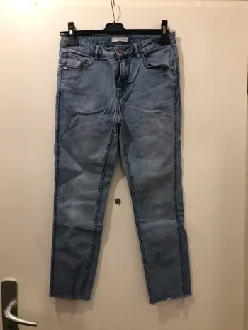 Pantalon jeans ski ni 👖 pimkie taille basse élastique bleu clair taille S