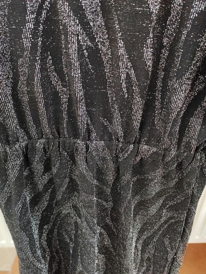 🖤Robe brillante noire et argent fête T36 Camaïeu - photo numéro 3