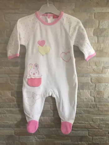 Pyjama velours rose Tissaia 3M