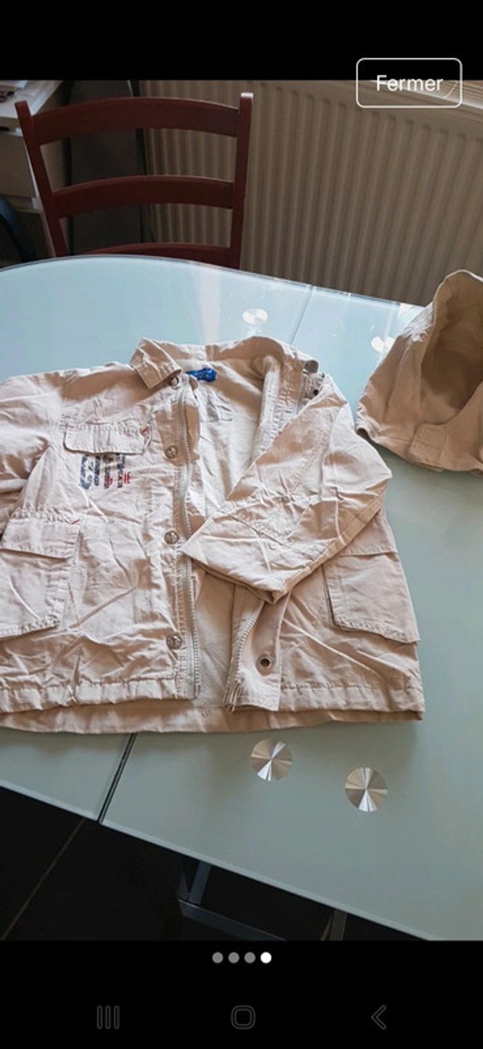 Veste mi-saison beige-La Compagnie des Petits, capuche amovible - photo numéro 3