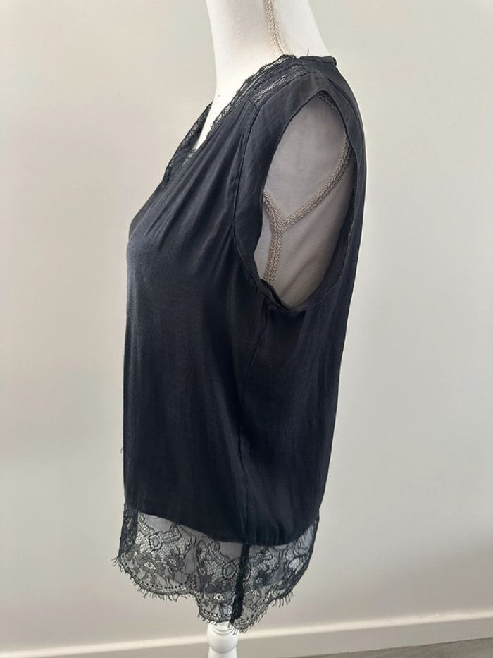 Blouse noire et dentelle gothique Promod T40 L - photo numéro 5
