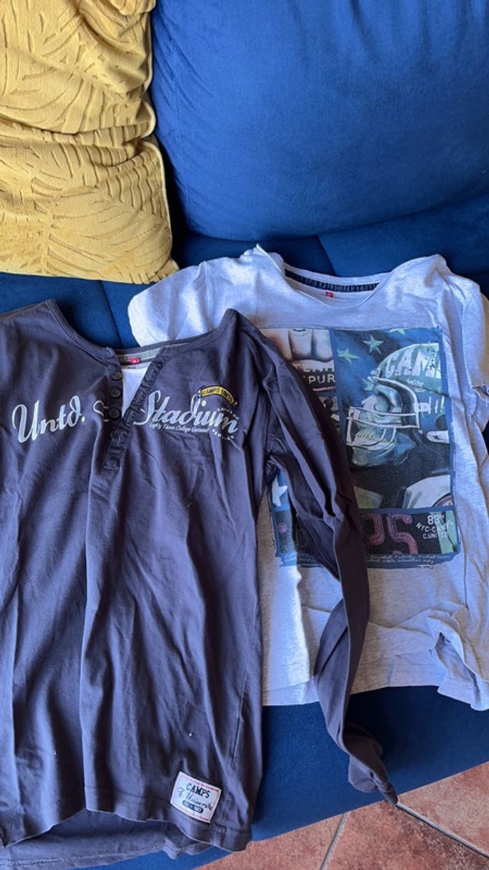 lot 2 t-shirt camps united 12 ans