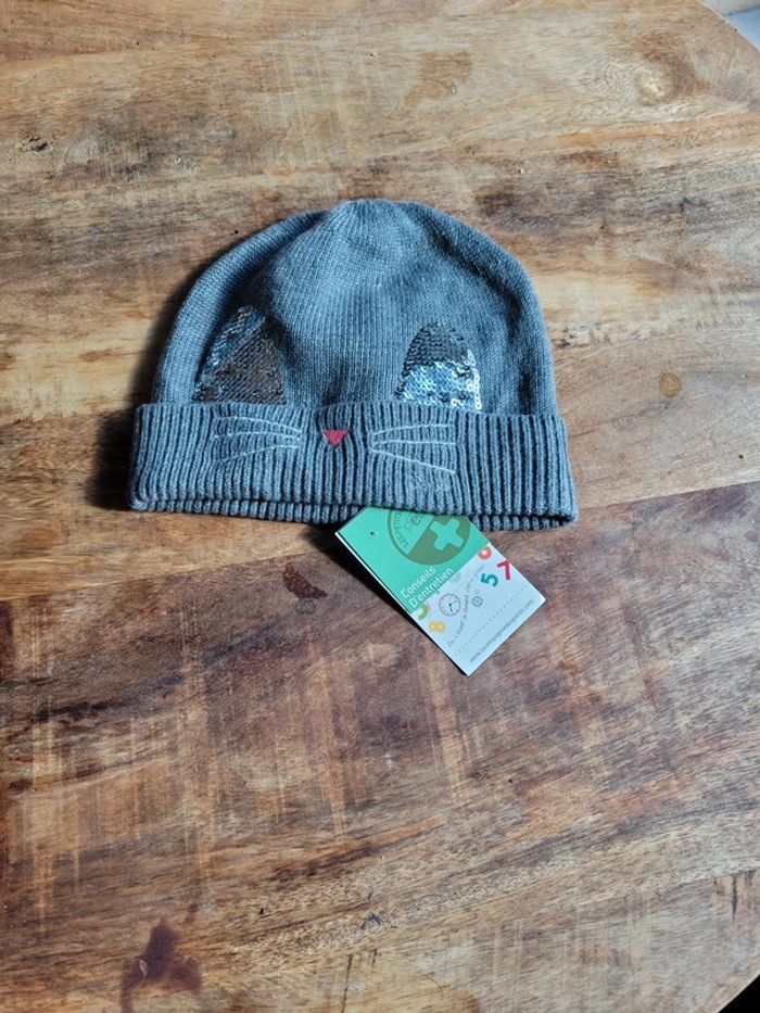 Bonnet enfant avec lapin gris 54 cm