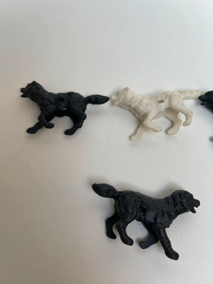 Lot de 4 figurines anciennes troué animaux - photo numéro 2