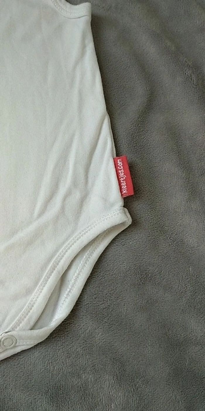 Body sans manche Garçon 6 mois 100% coton Kleertjes.com "Notre singe est né" (en néerlandais) - photo numéro 7