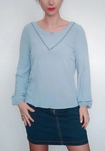 Blouse casual féminine bleu clair Villa taille 42
