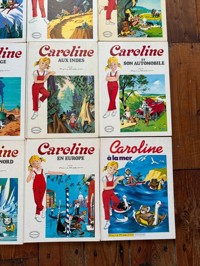 TBE - Lot de 9 livres Caroline bd Grands albums Hachette anciens vintage blanc - photo numéro 2