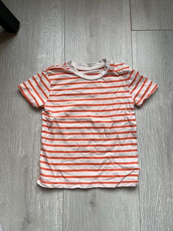 Tee shirt orange rayé 18 mois
