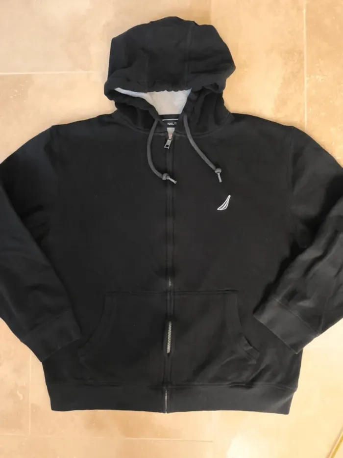 Sweat capuche zippé homme Nautica noir XL excellent état - photo numéro 2