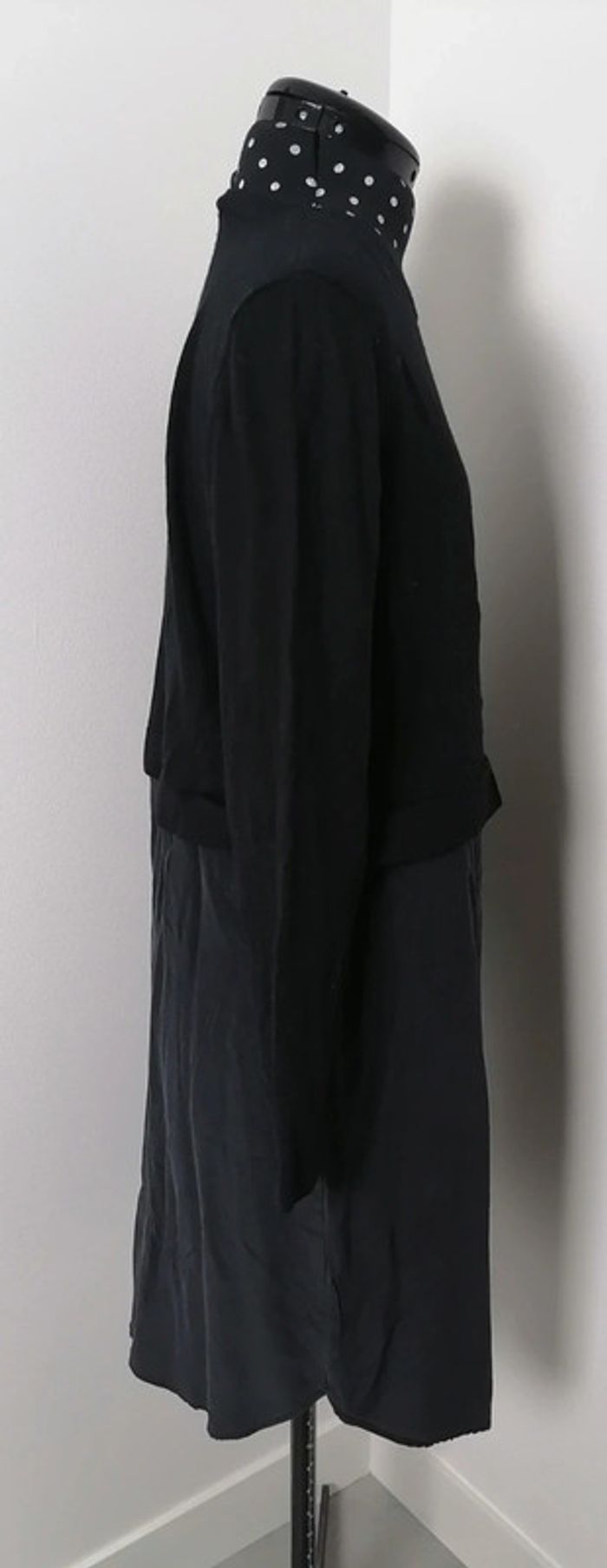 Robe 2 en 1 Laine et soie noir Taille M Cos - photo numéro 3